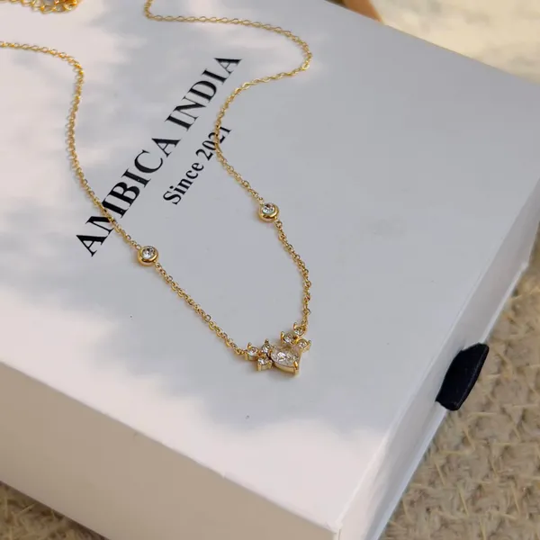 White_Heart_With_Flower_Minimal_Necklace_Default_Title