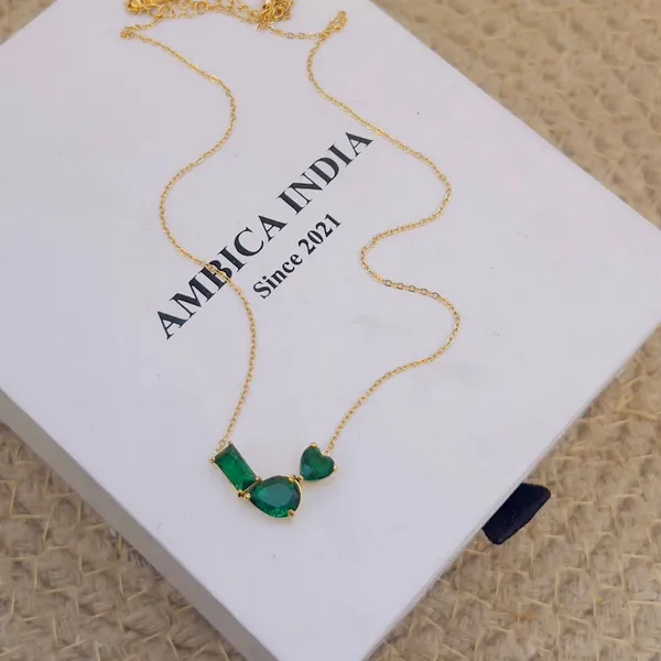 Multi_Shape_Green_Crystal_Necklace_Default_Title