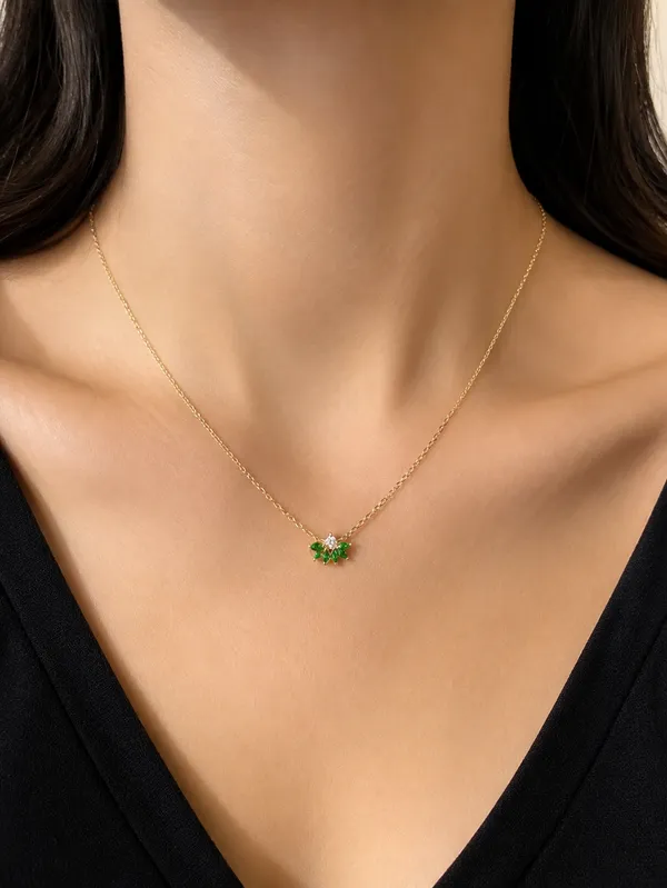 Marquise_Green_Crystal_Necklace_Default_Title
