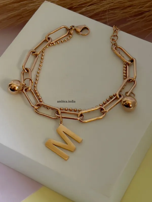 M_Link_Bracelet_Rose_Gold_Plated_Default_Title