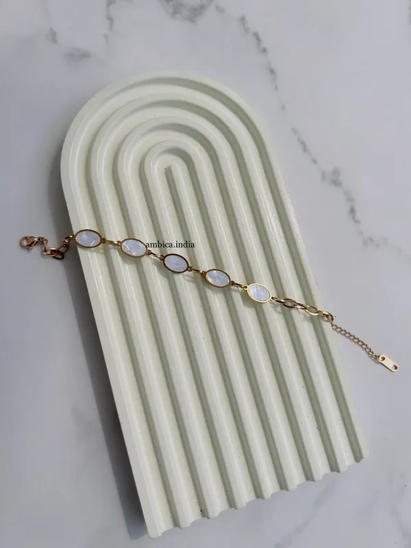 White_Oval_Shape_Bracelet_Default_Title