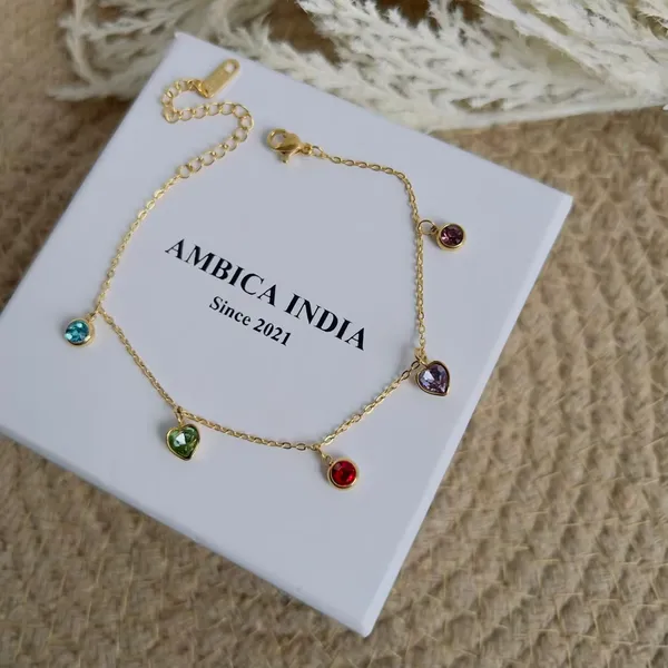 Multicolour_Heart_With_Round_Crystal_Bracelet_Default_Title