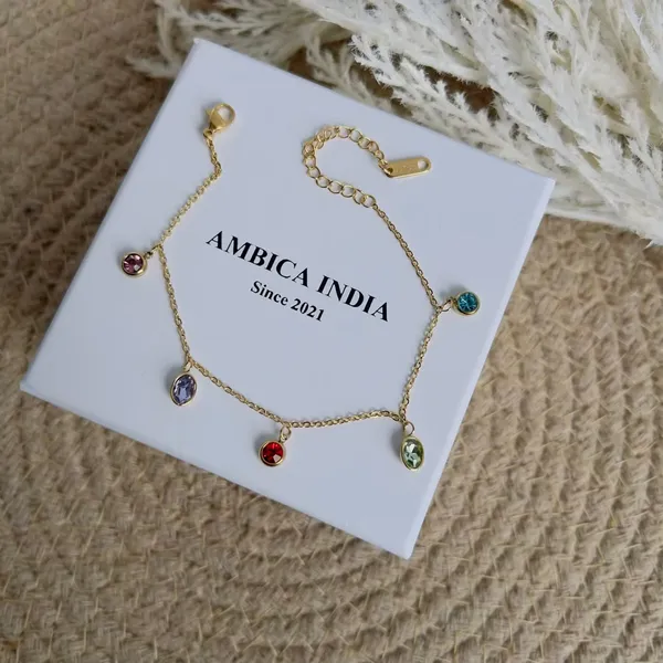 Multicolour_Crystal_Oval_With_Round_Bracelet_Default_Title
