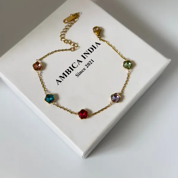 Flower_Multicolour_Crystal_Bracelet_Default_Title