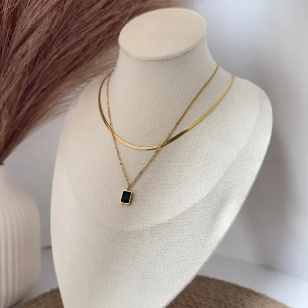 Emerald_Crystal_With_Snake_Chain_Layered_Necklace_Default_Title