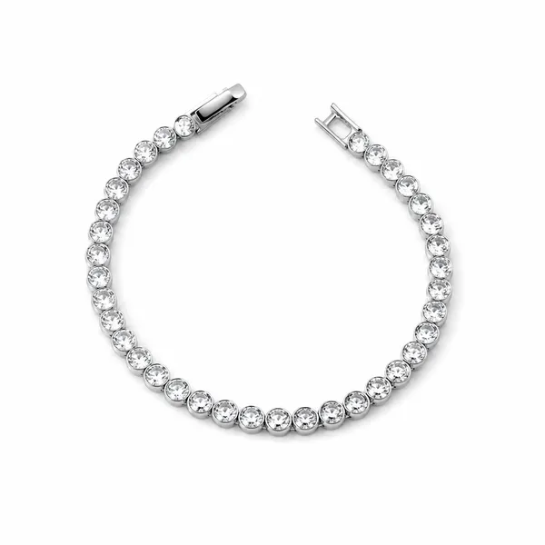 Round_Tennis_Silver_Bracelet_Default_Title
