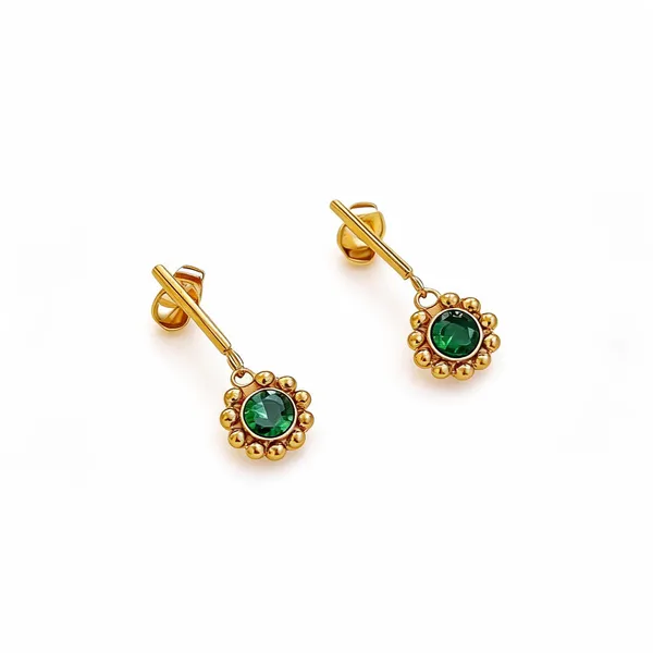 Green_Flower_Earrings