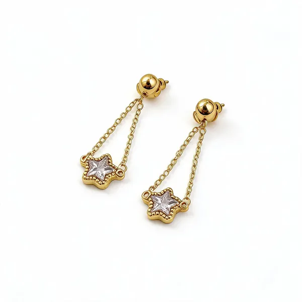 White_Crystal_Star_Earrings