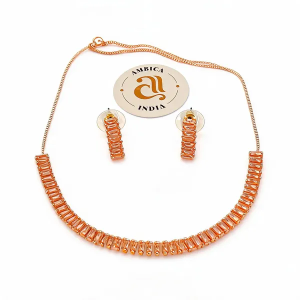 Tennis_Orange_Choker_With_Earrings