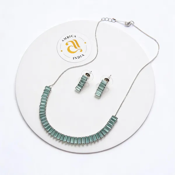 Tennis_Silver_Choker_With_Earrings