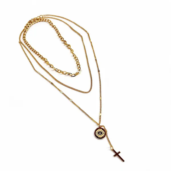 Evileye_Layered_Gold_Plated_Necklace
