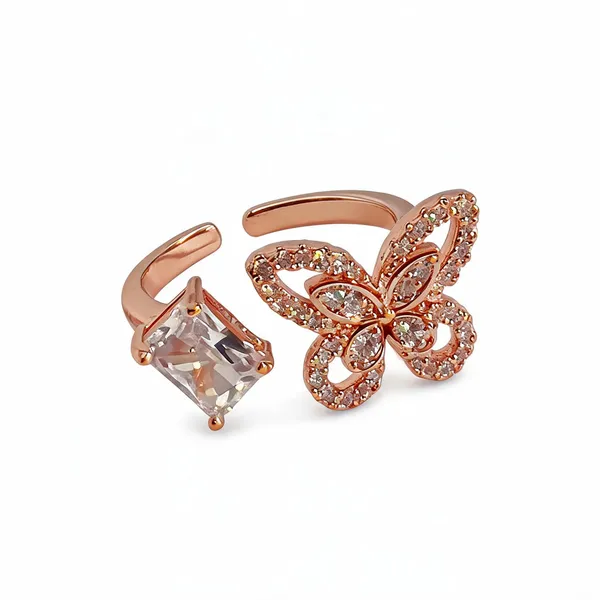 Butterfly_With_White_Crystal_Adjustable_Ring