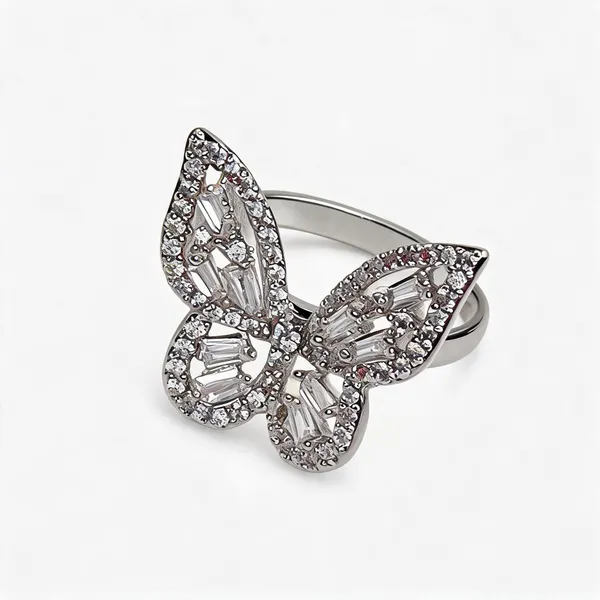 Butterfly_With_Crystal_Studded_Adjustable_Ring_Silver