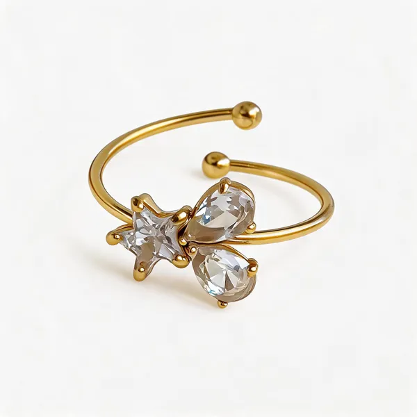 Flower_White_Crystal_Adjustable_Ring