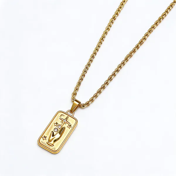 Rectangle_Shape_Luxury_Necklace_18k_Gold_Plated