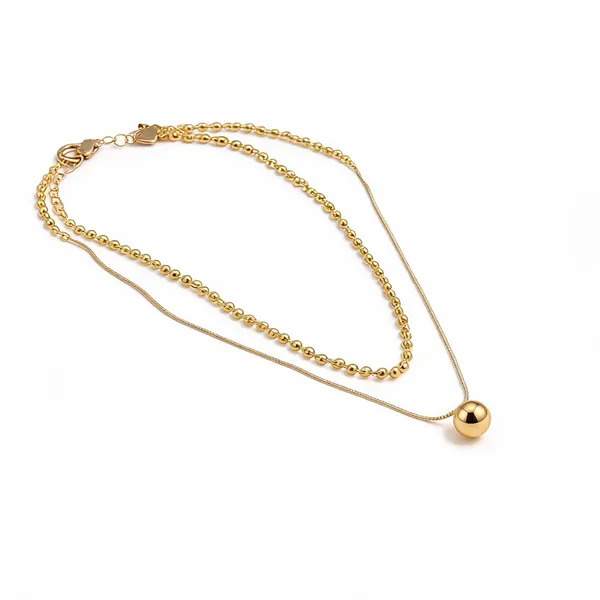 Layerd_Mini_Ball_Necklace_18k_Gold_Plated