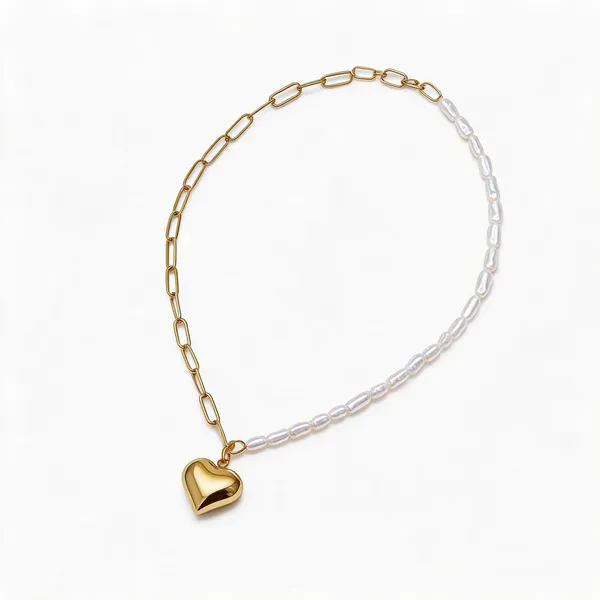 Pearl_With_Link_Chain_Heart_Necklace