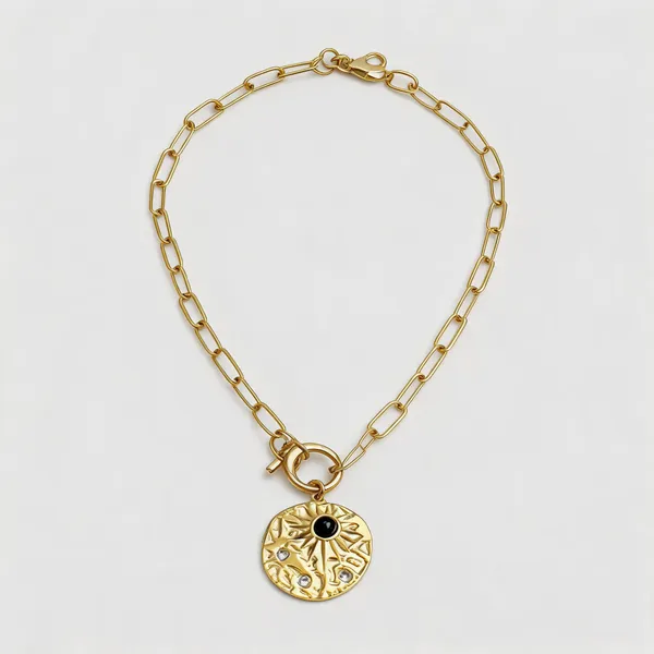 Black_Stone_Charm_With_Link_Chain_Necklace