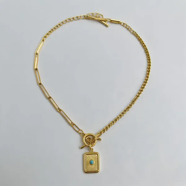 Turquoise_Stone_Charm_With_Link_Chain_Necklace