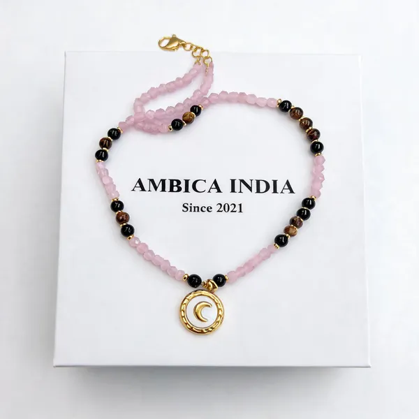 Pink_White_And_Black_Brown_Stone_Necklace