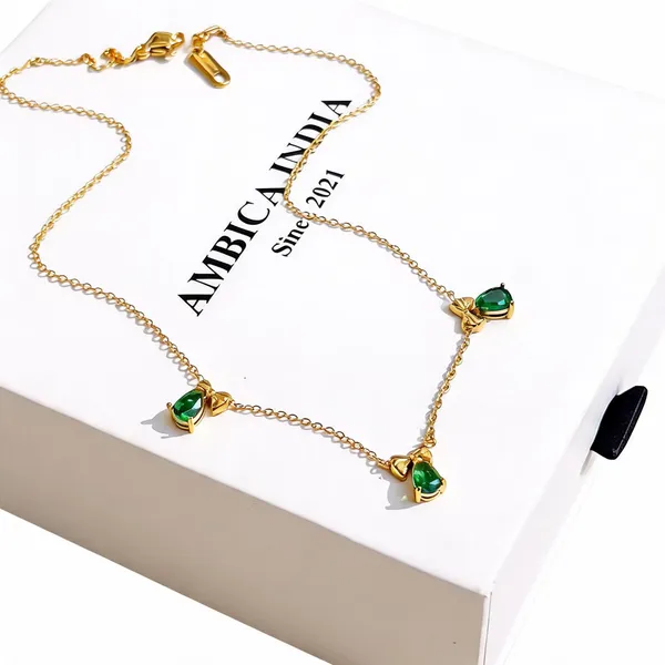 Tiny_Emerald_Drop_With_Bow_Minimal_Necklace