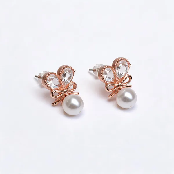 Crystal_Bow_With_Pearl_Earring