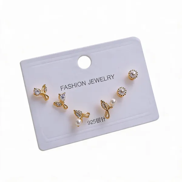 Leaf_With_Pearl_925_Plated_Piercing_Earrings