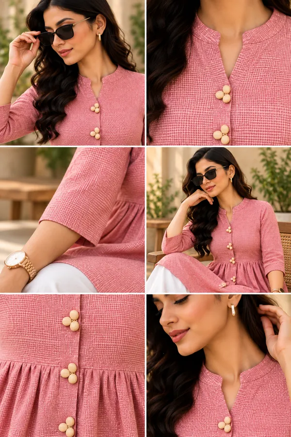 Pink_Textured_Flared_Kurta_for_Women
