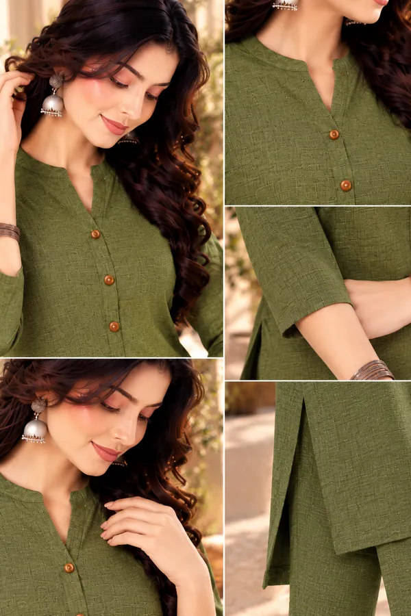 Olive_Green_Textured_Straight_Kurta_Set_for_Women