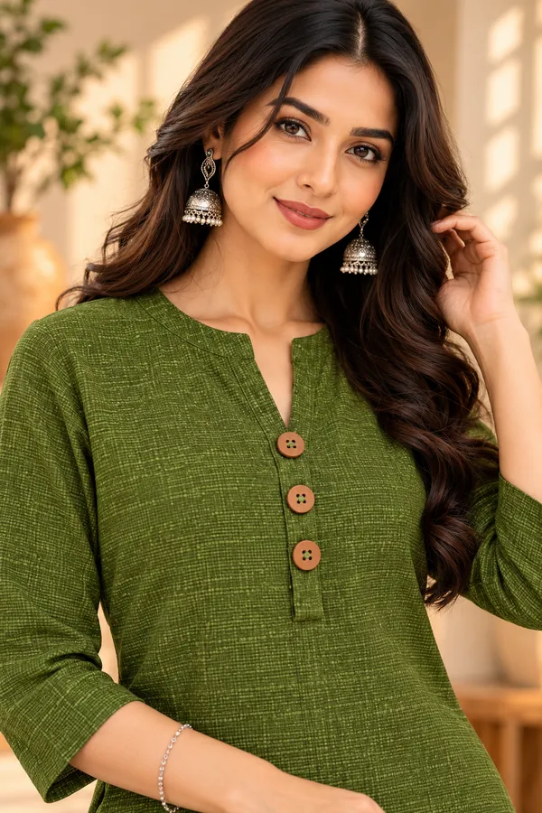Green_Textured_Straight_Kurta_for_Women