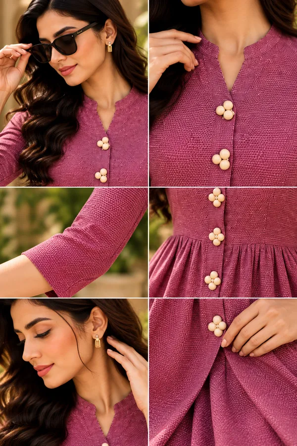 Pink_Textured_Flared_Kurti_for_Women