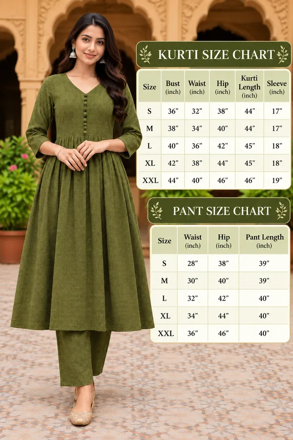 Olive_Green_Textured_Flared_Kurta_Set_for_Women