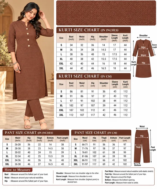 Brown_Textured_Straight_Kurta_Set_for_Women