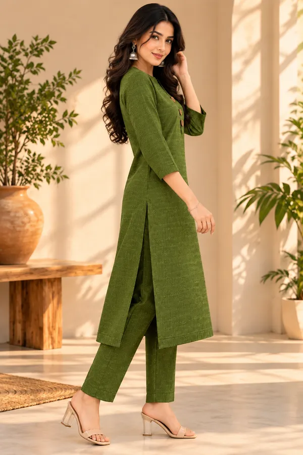 Green_Textured_Straight_Kurta_for_Women