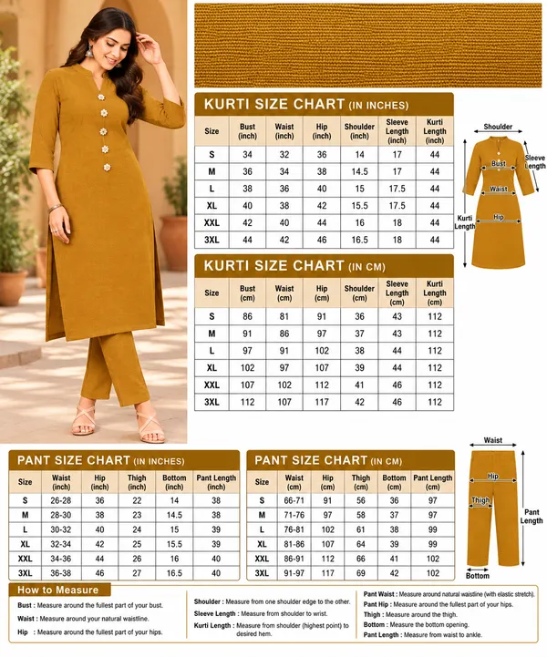 Mustard_Textured_Straight_Kurta_Set_For_Women