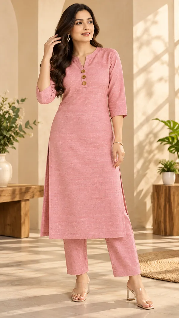 Pink_Textured_Straight_Kurta_Set_for_Women