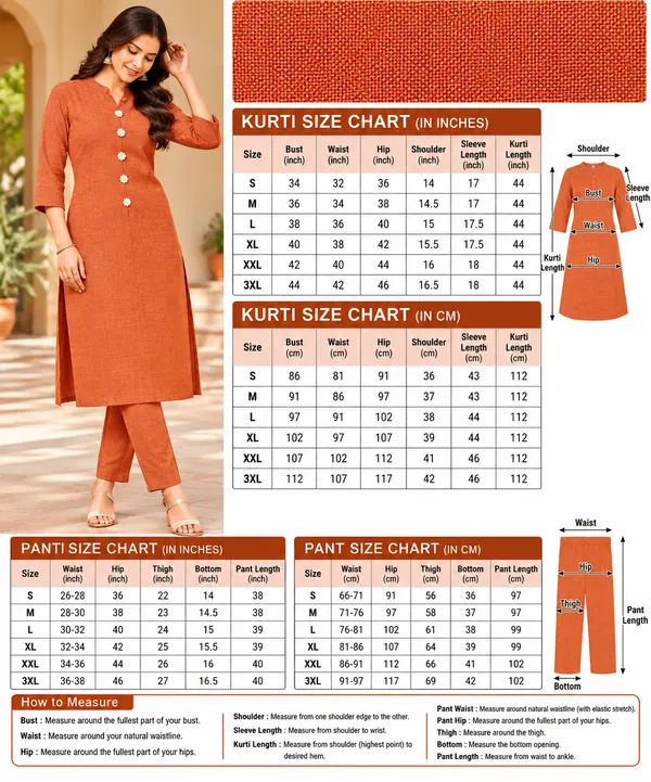 Rust_Textured_Straight_Kurta_Set_for_Women