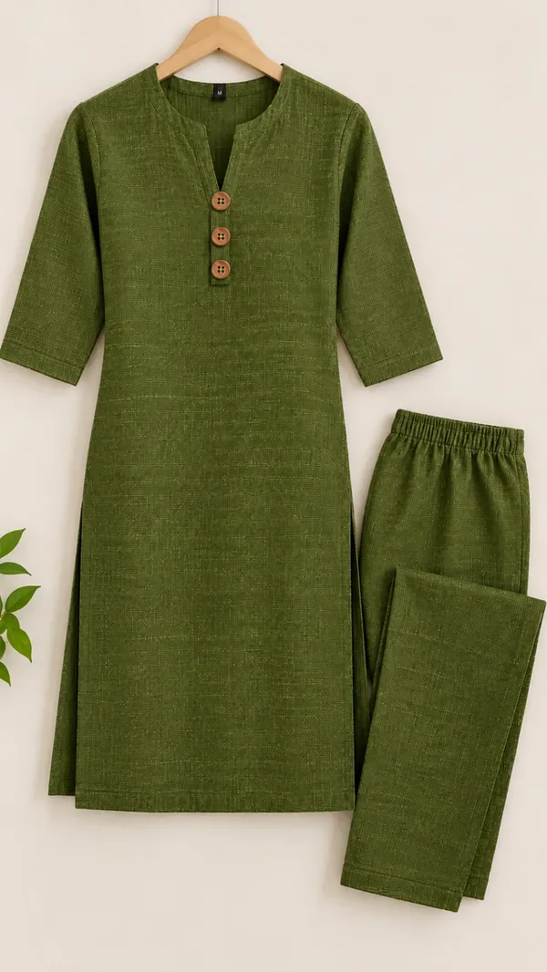 Green_Textured_Straight_Kurta_for_Women