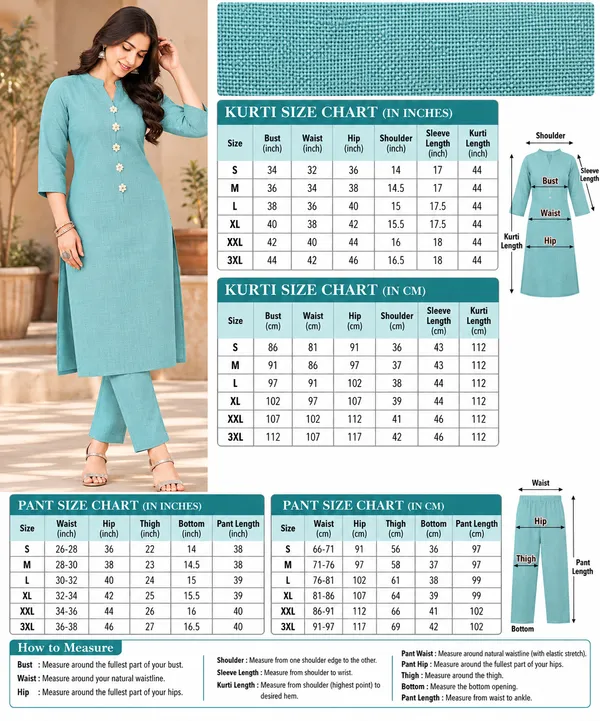 Teal_Textured_Straight_Kurta_Pant_Set_for_Women