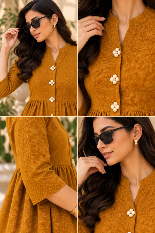 Mustard_Textured_Flared_Kurta_for_Women