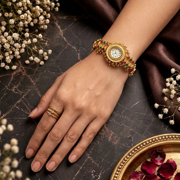 Kashmiri_Bracelet_With_Watch_For_Girls_And_Woman