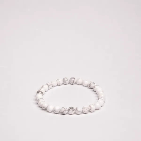 White_Howlite_Stretch_Bracelet_For_Unisex