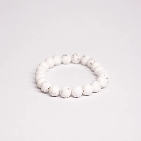 White_Howlite_Stretch_Bracelet_For_Unisex