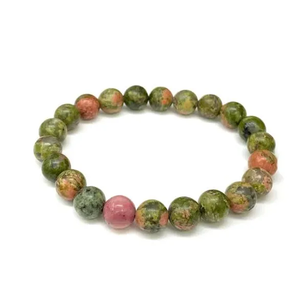 Multicolour_Unakite_Beaded_Bracelet_For_Unisex
