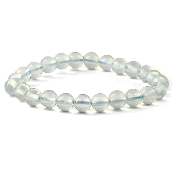 White_Opalite_Solo_Bead_Bracelet_For_Unisex