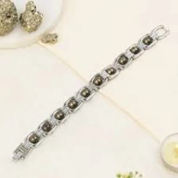 Silver_Pyrite_Raw_Stone_Beaded_Prosperity_Bracelet_For_Unisex
