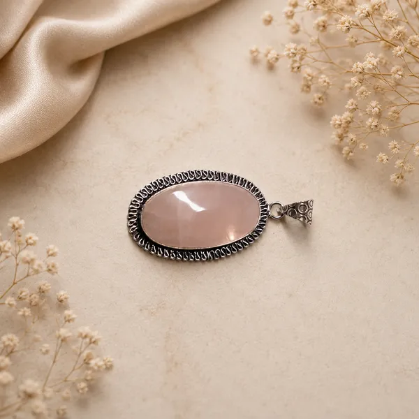 Pink_Rose_Quartz_Handmade_Heart_Chakra_Pendant_For_Unisex