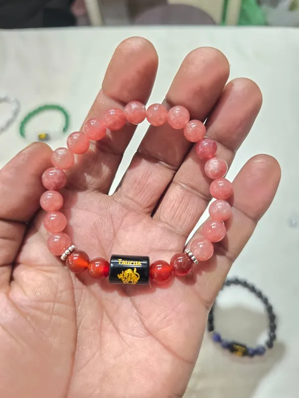 Pink_Gemstone_Vrishabha_Taurus_Zodiac_Bracelet