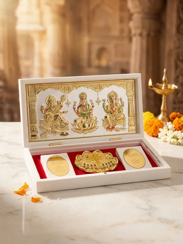Gold_Plated_Sri_Lakshmi_Ganesh_Vastu_Yantra_Gift_Box_White