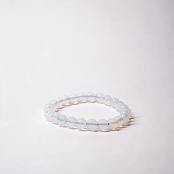 White_Opalite_Crystal_Beaded_Stretch_Bracelet_For_Unisex